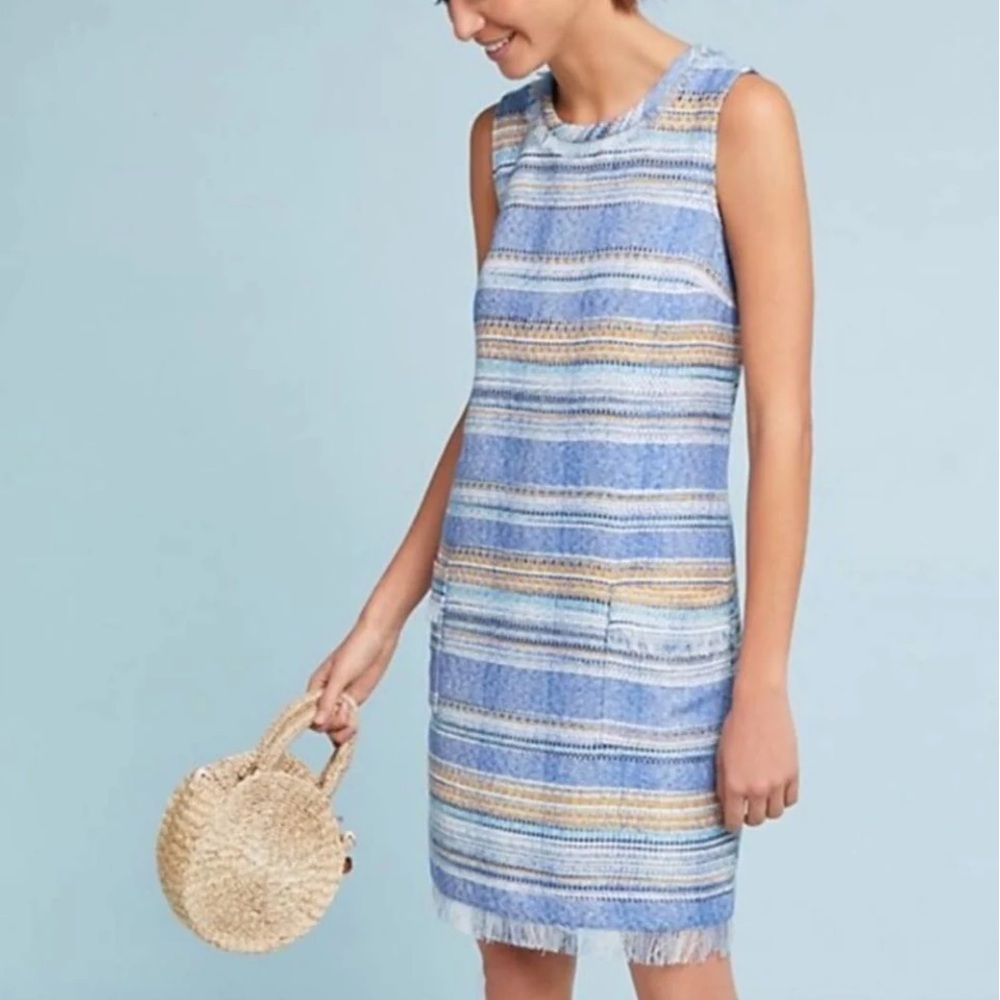 Anthropologie Akemi and Kin Women’s Tweed Shift Dress Patch Pockets Size 8 Fall - Picture 10 of 10